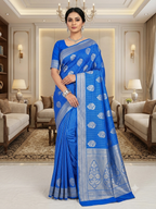 Khaddi Benarasi Silk Saree| Blue