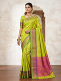 Semi Katan Raw Silk Saree| Green