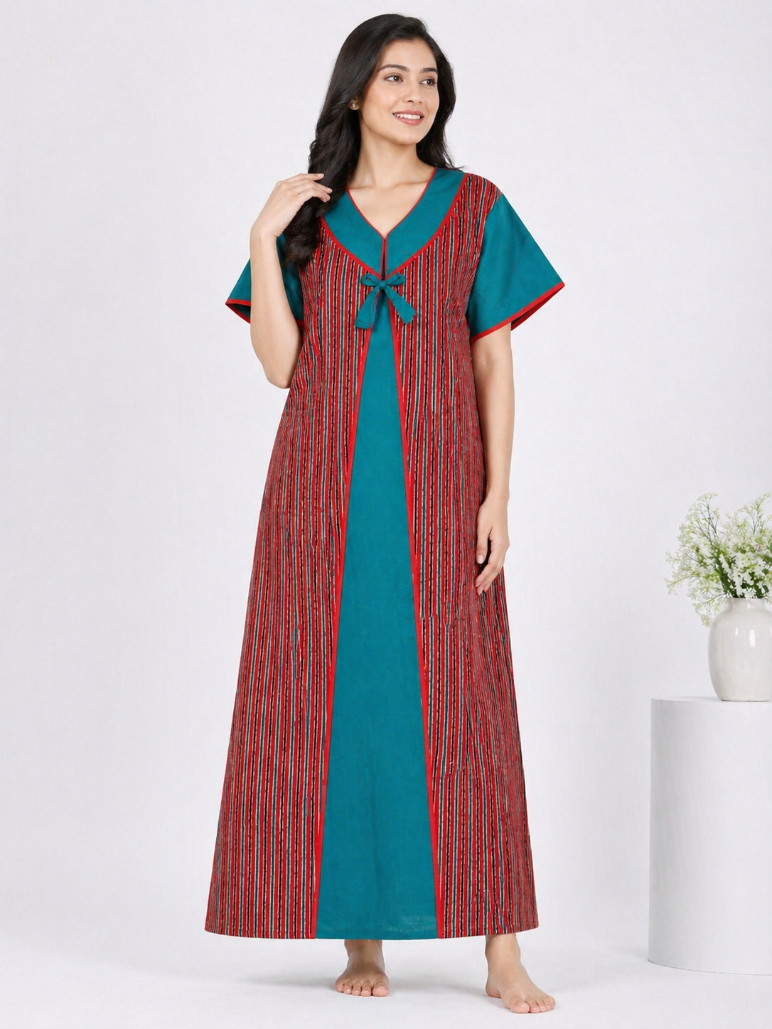 Pure Cotton designer Nighty | Green