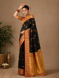 Premium Katan Bangalore Silk Saree| Black