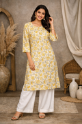 XL Size| Premium Pure Cotton Printed Kurti| White