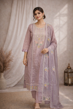 XXL SIZE| Premium Silk 3 Pieces Stitched Kurti/Salwar Suit| Lavender