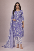 XXL SIZE| Budget Cotton 3 Pieces Printed  Kurti/Salwar Suit| Blue