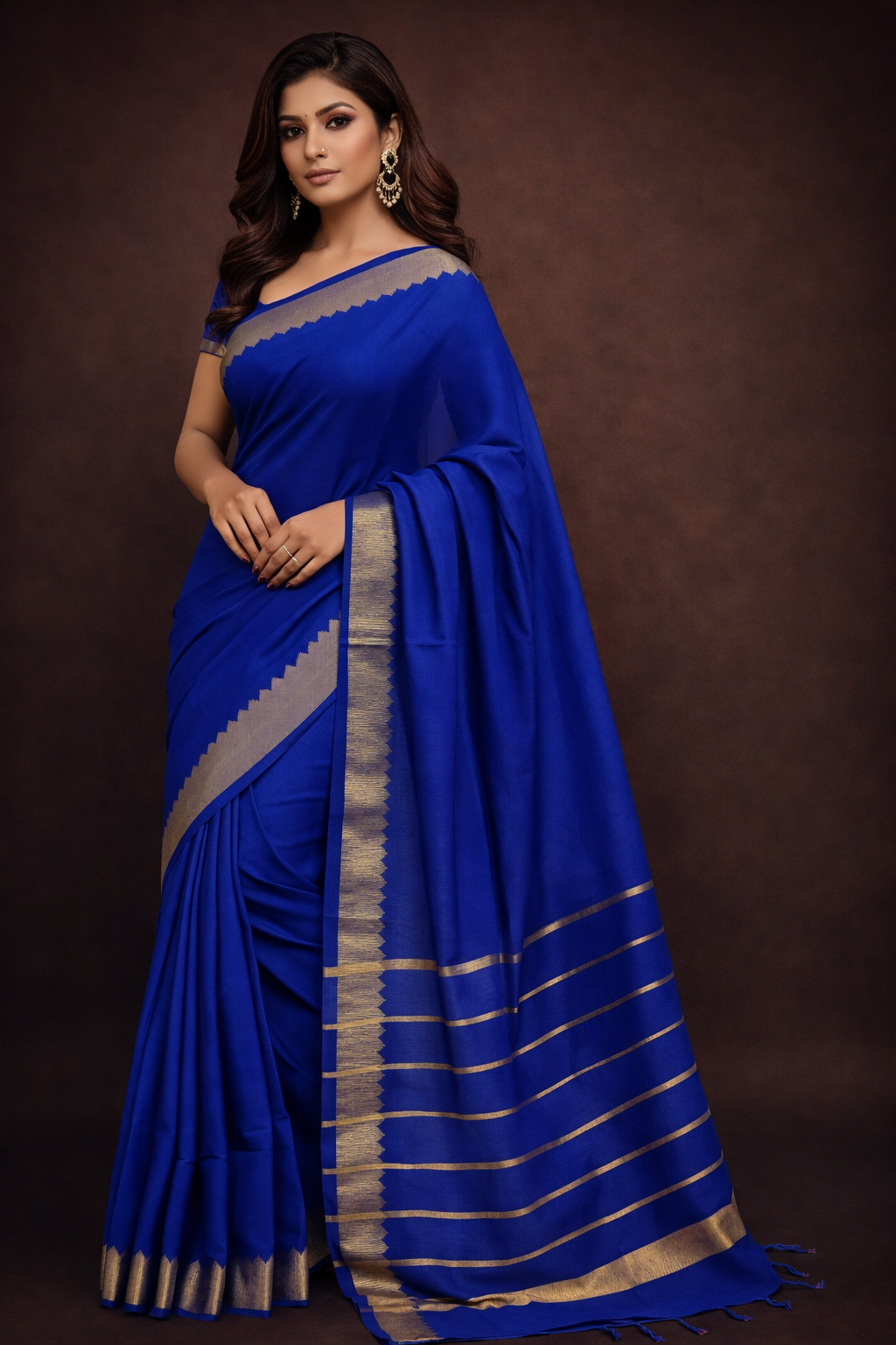 Semi Silk Mangal Giri Saree| Blue