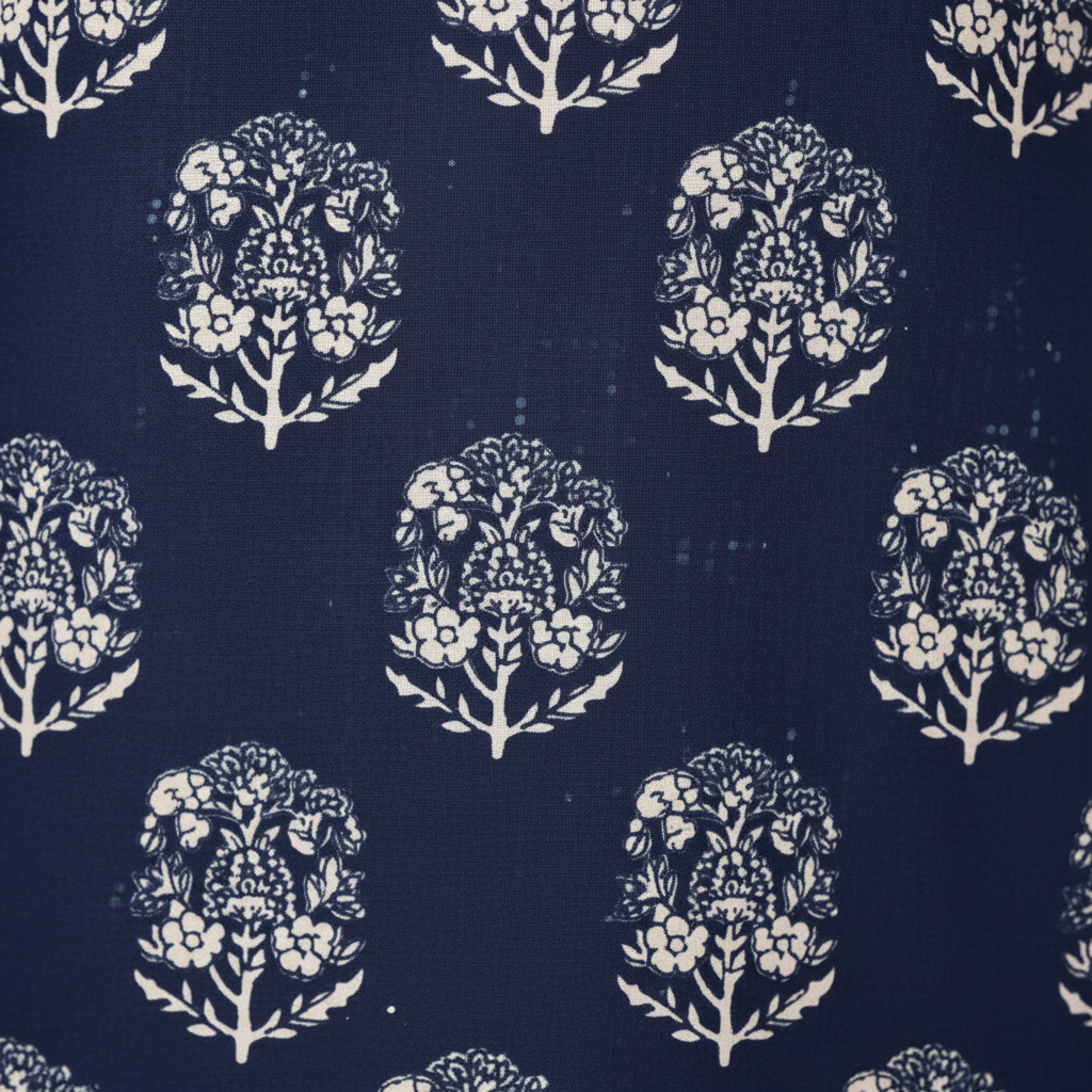 Block print pattern close-up