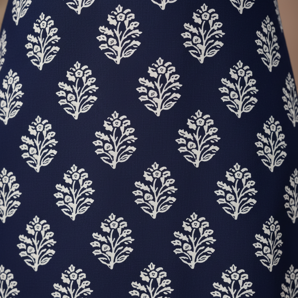 Block print pattern close-up