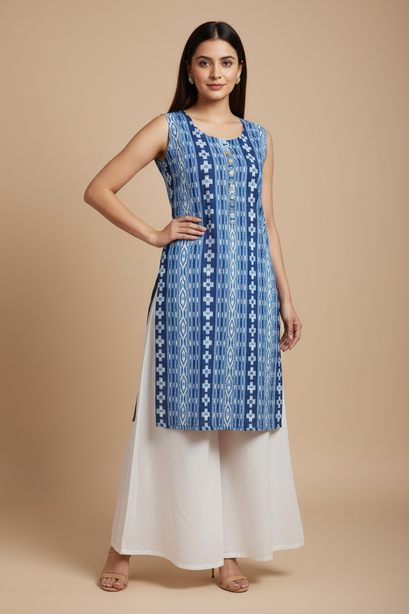 Blue Ikat with Palazzo