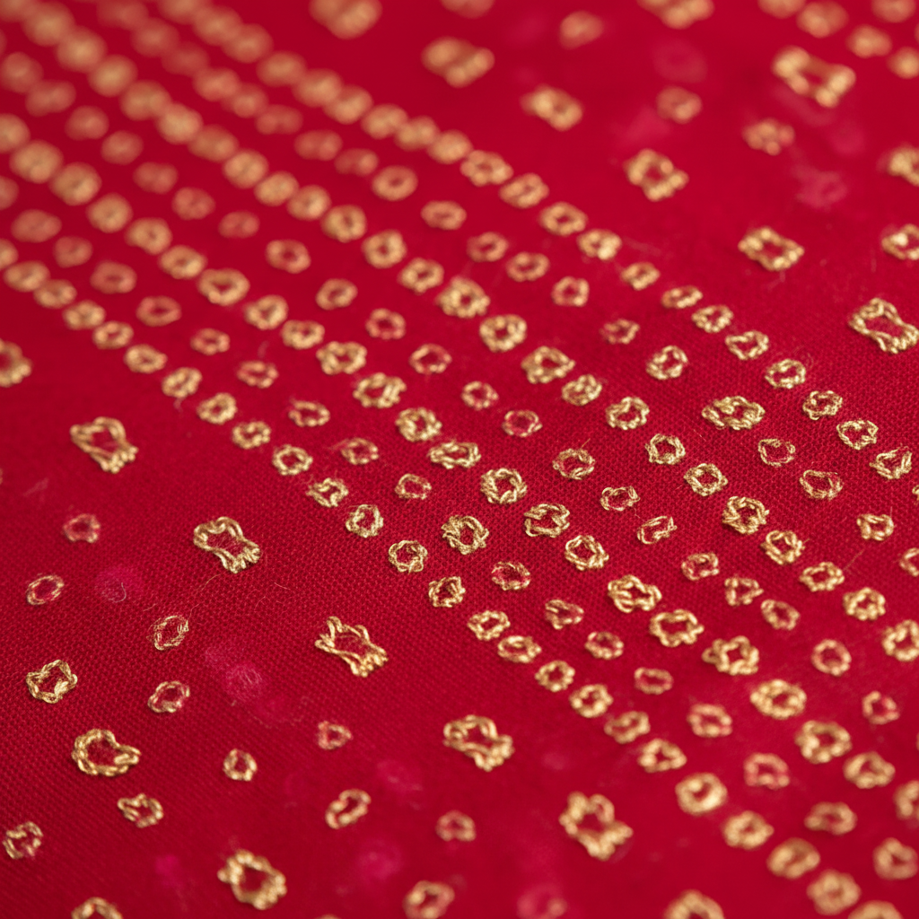 Close-up bandhani pattern detail
