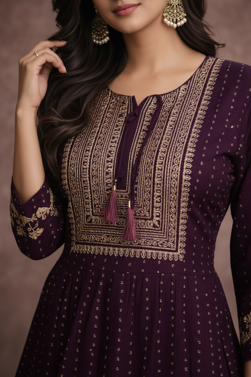 Close-up embroidery detail