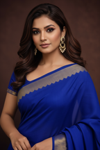 Close-up – face, blouse & zari border