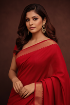 Close-up – face, blouse & zari border