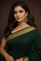 Close-up – face, blouse & zari border