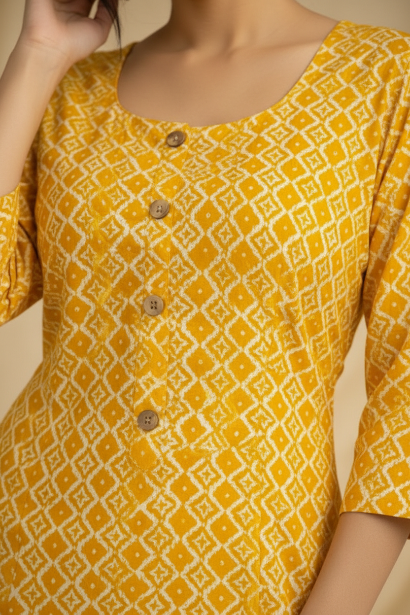 Close-up geometric pattern and buttons