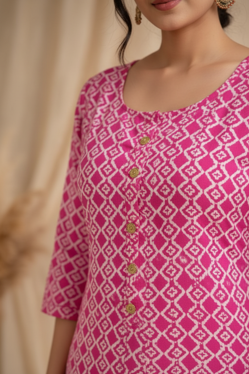 Close-up geometric pattern and buttons