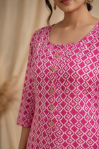 Close-up geometric pattern and buttons
