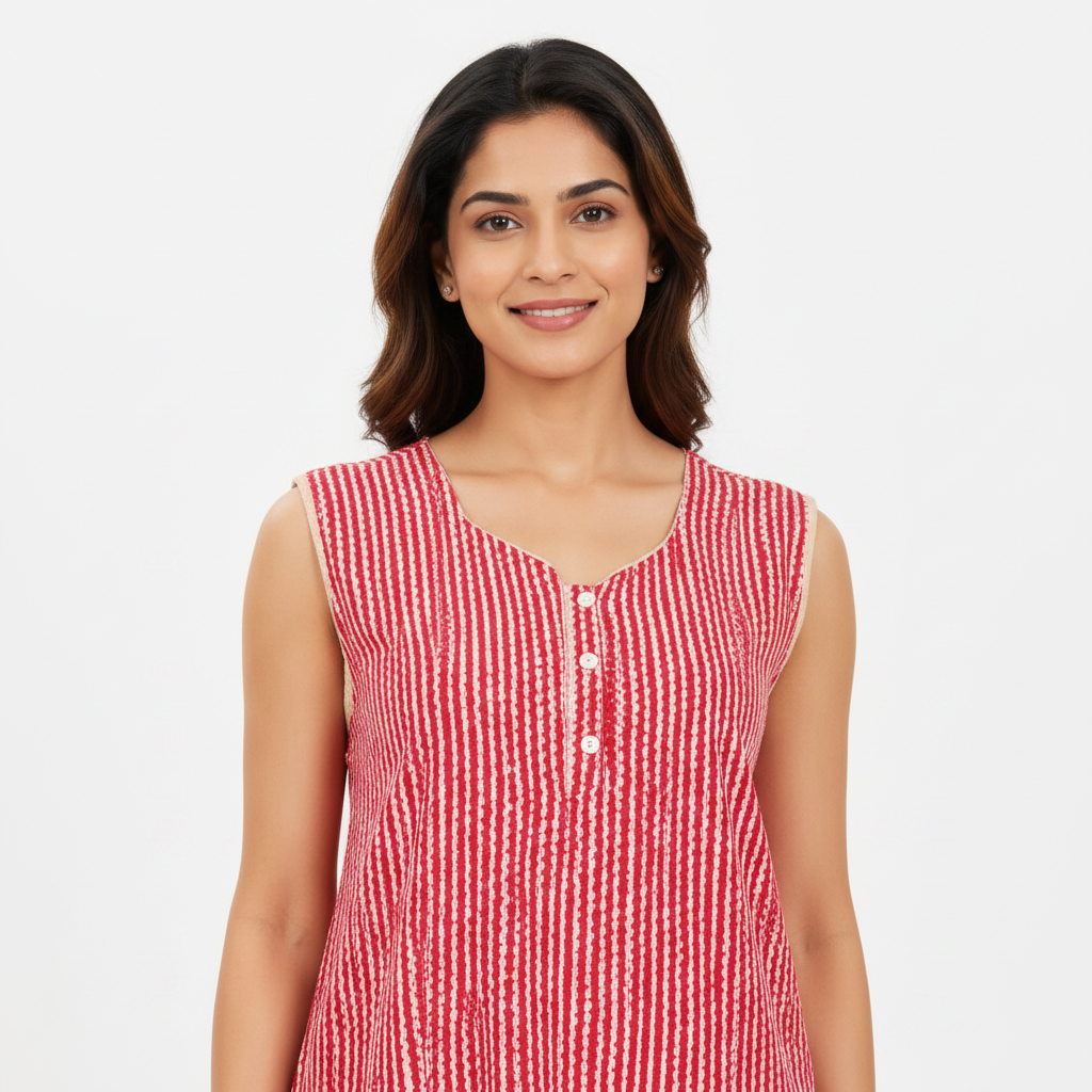 Close-up neckline shot