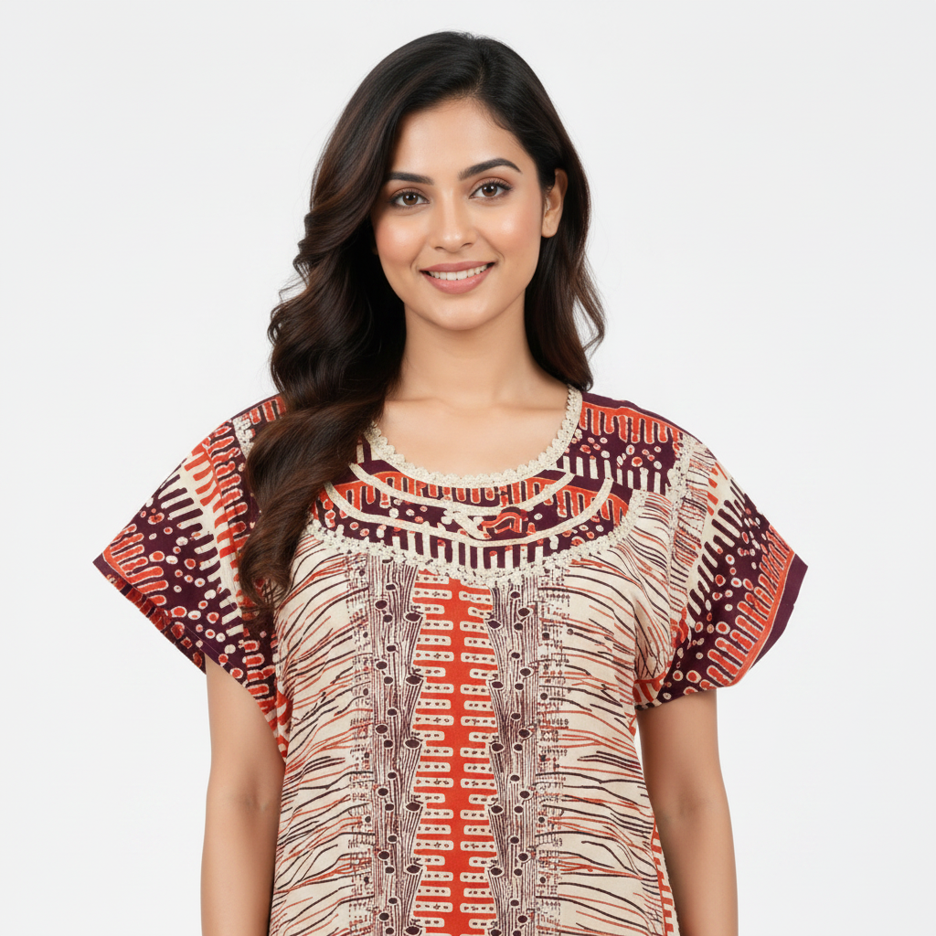 Close-up neckline shot