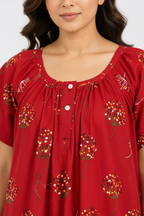 Close-up neckline shot