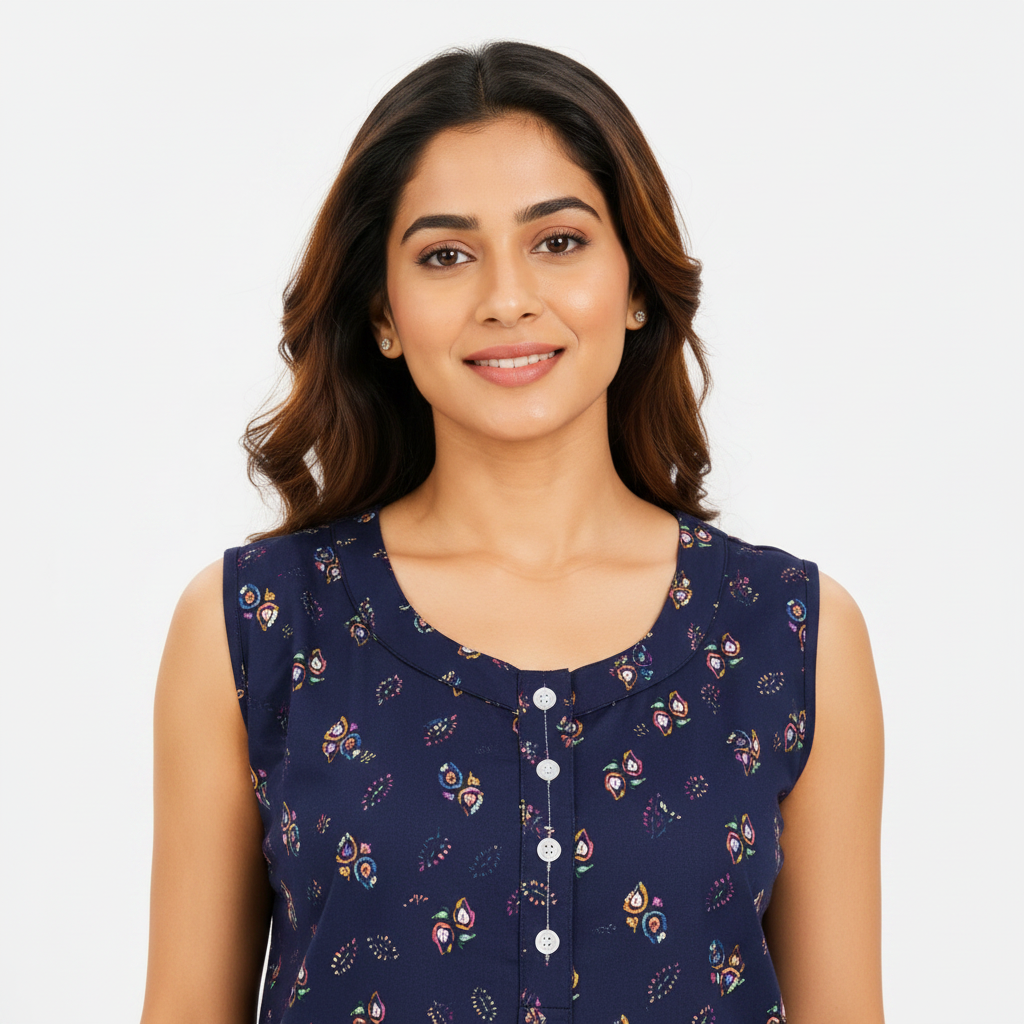 Close-up neckline shot