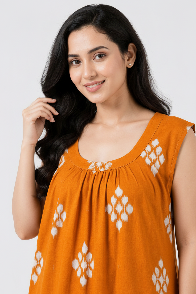 Close-up neckline shot