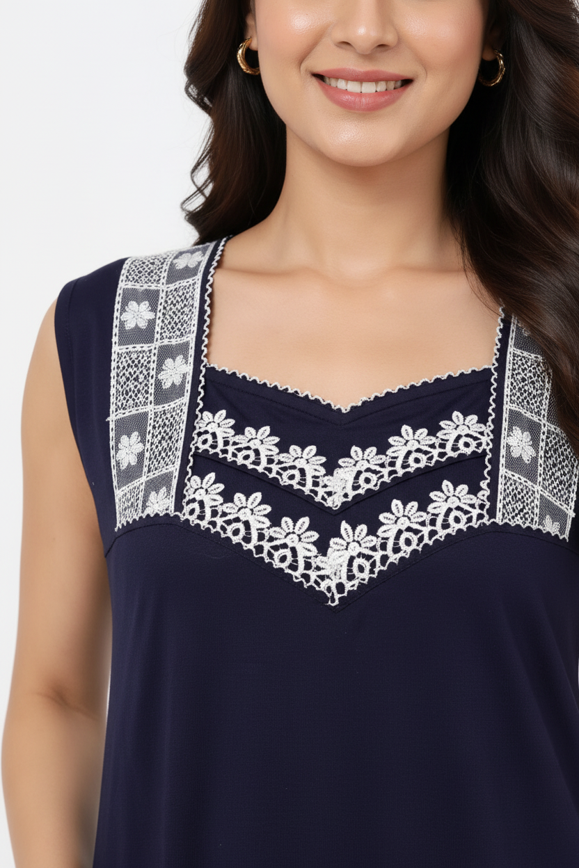 Close up neckline shot