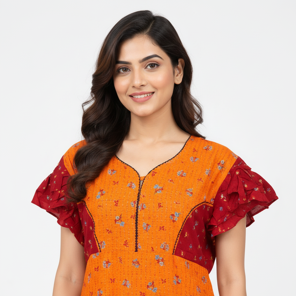 Close-up neckline shot