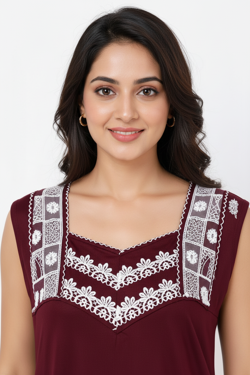 Close up neckline shot
