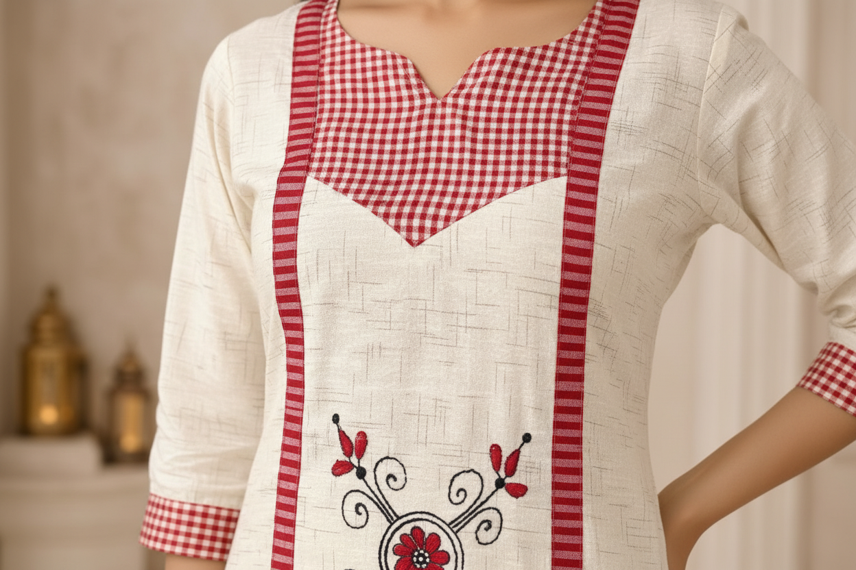 Embroidery detail close-up