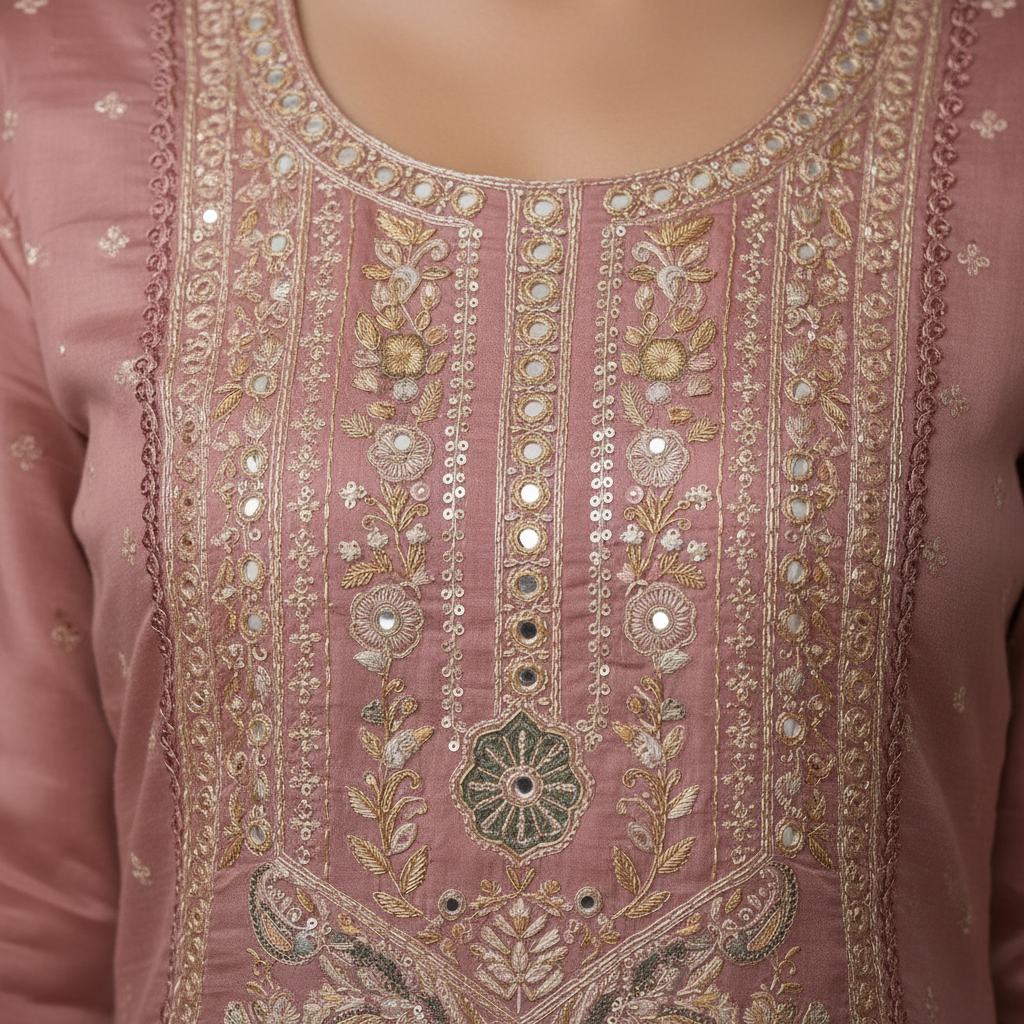 Embroidery detail close-up