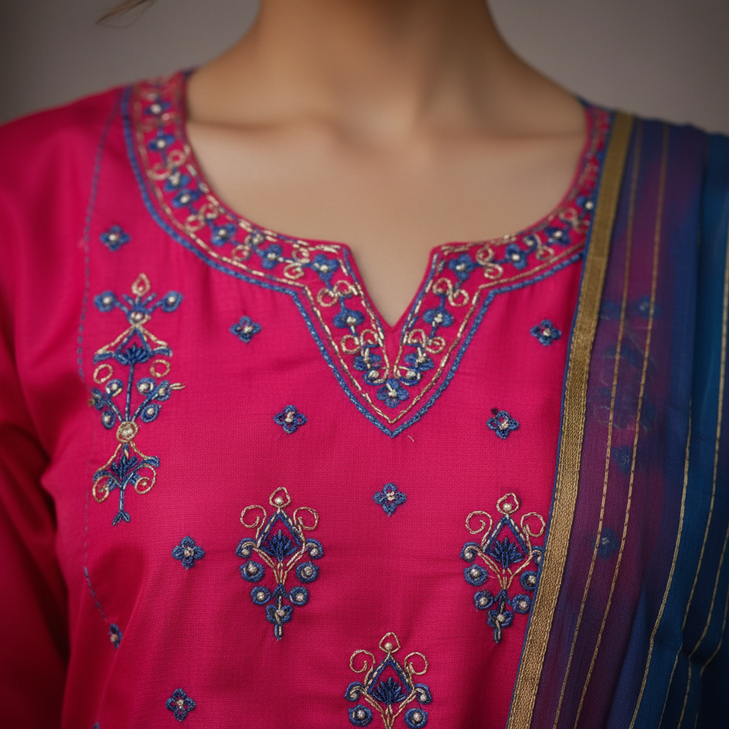 Embroidery detail close-up