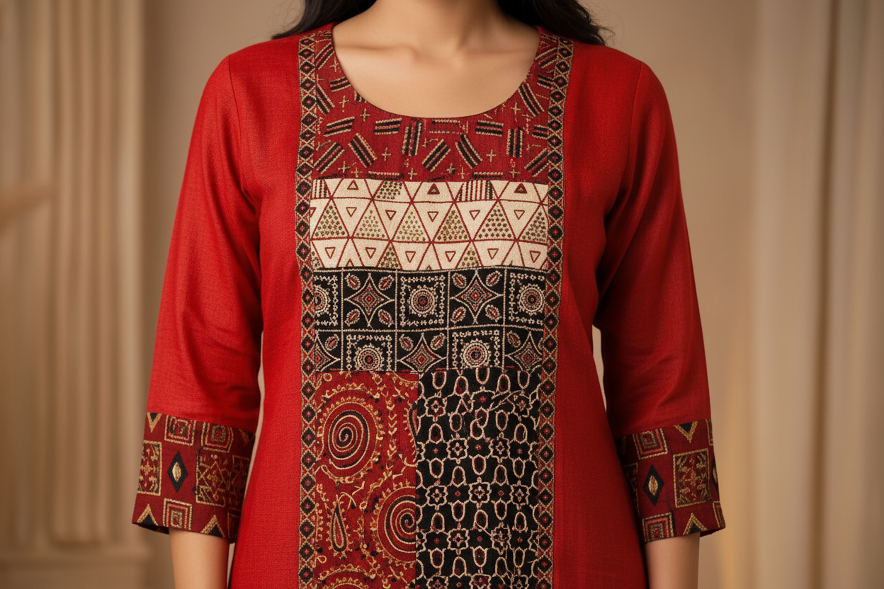 Embroidery detail close-up