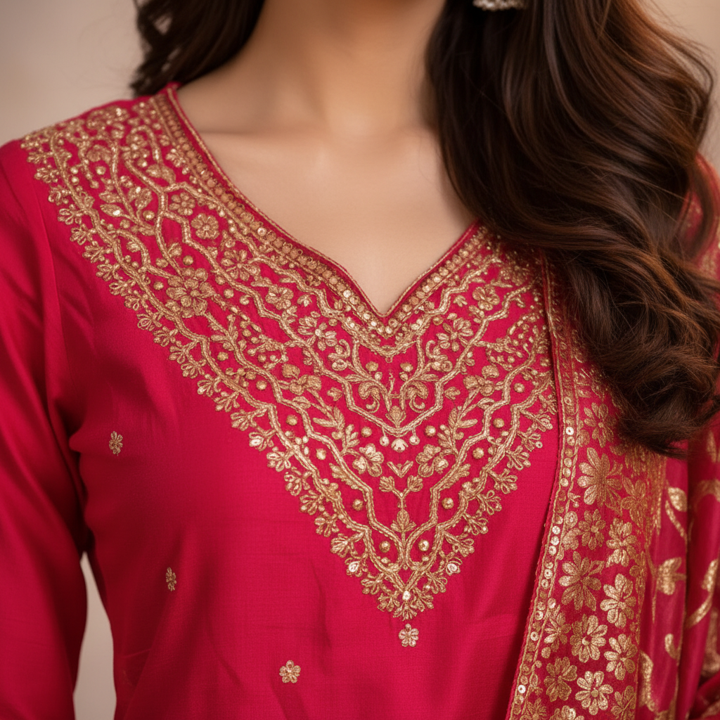 Embroidery detail close-up