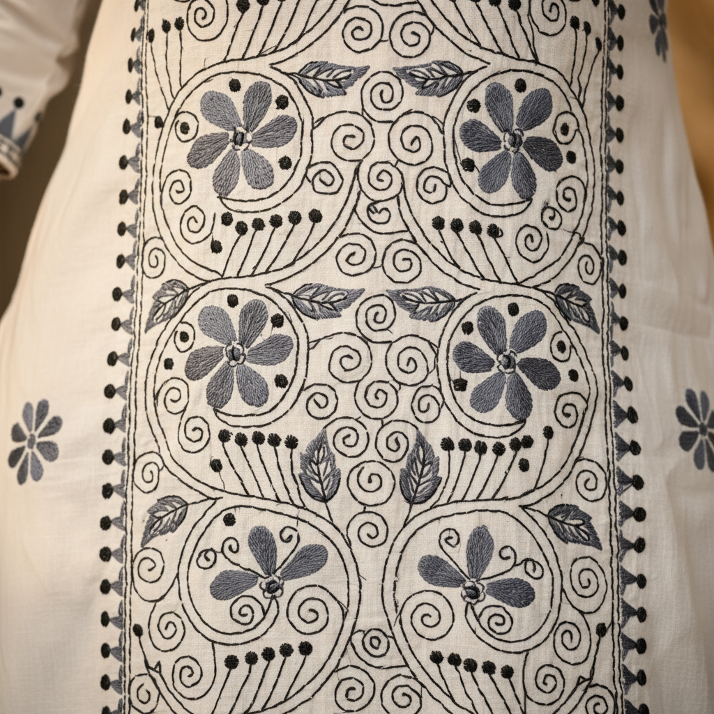Embroidery detail close-up