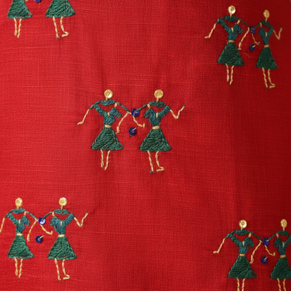 Embroidery detail close-up