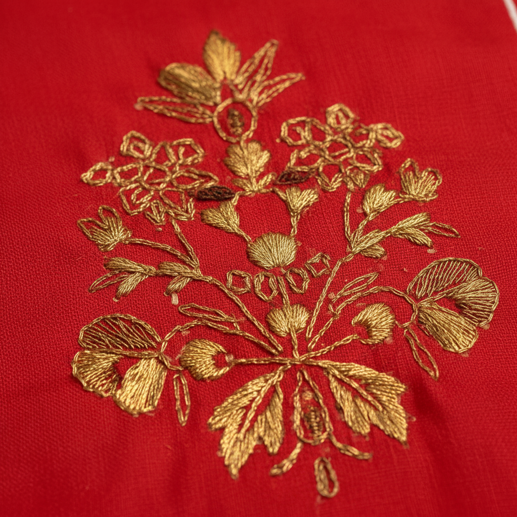 Embroidery texture detail