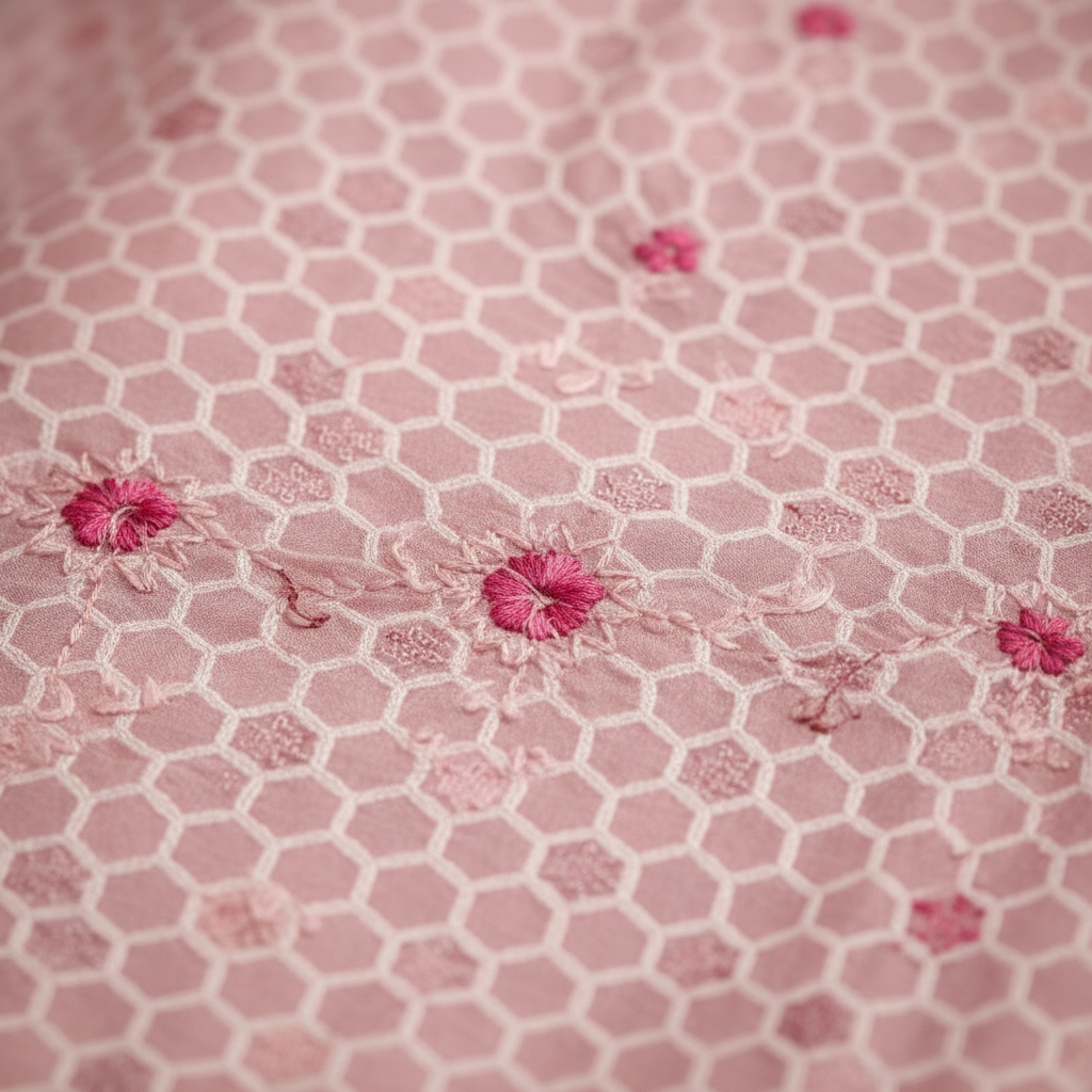 Floral embroidery detail close-up