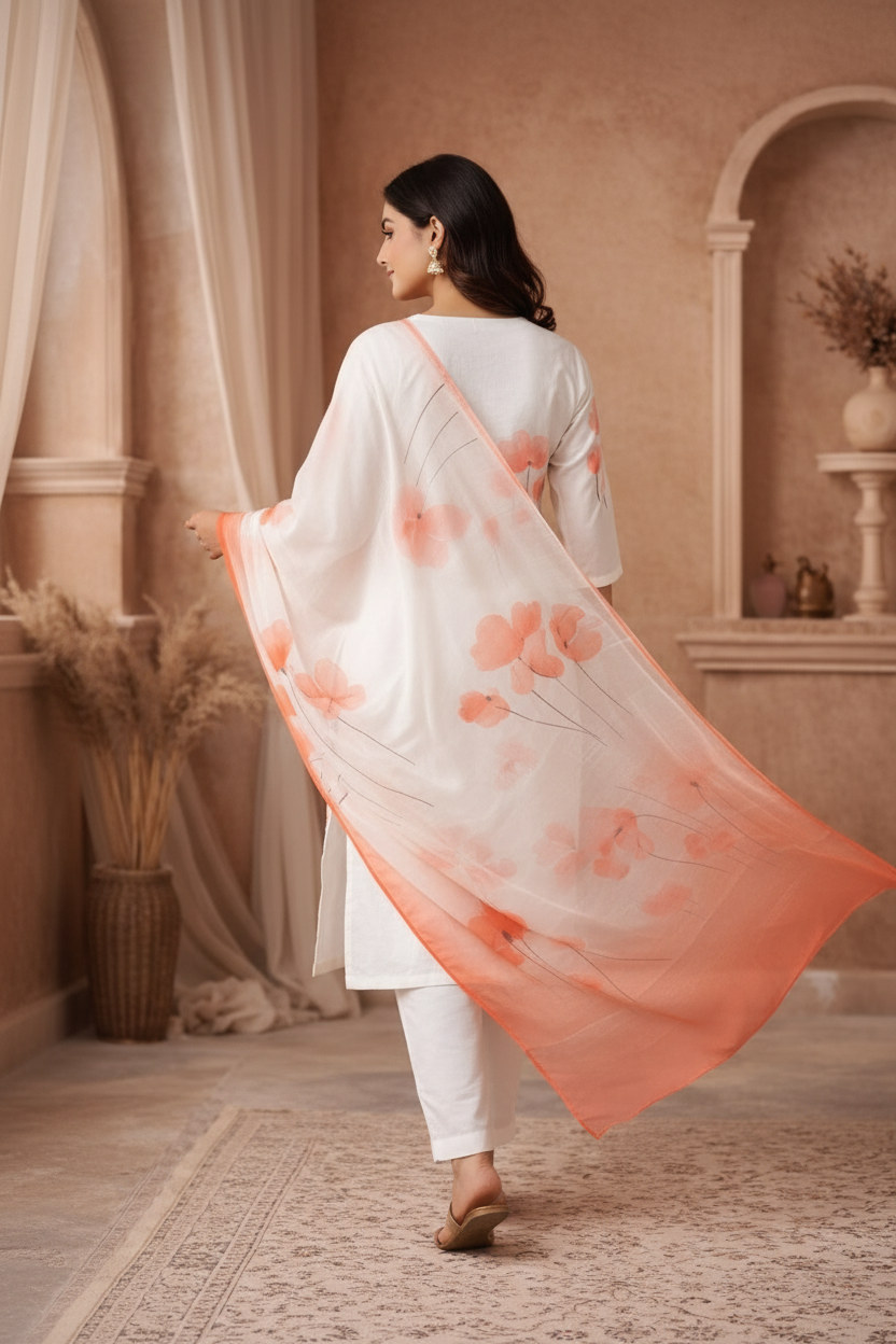 Floral kurti back view