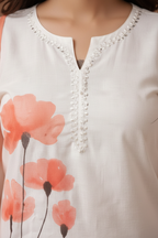 Floral kurti close-up