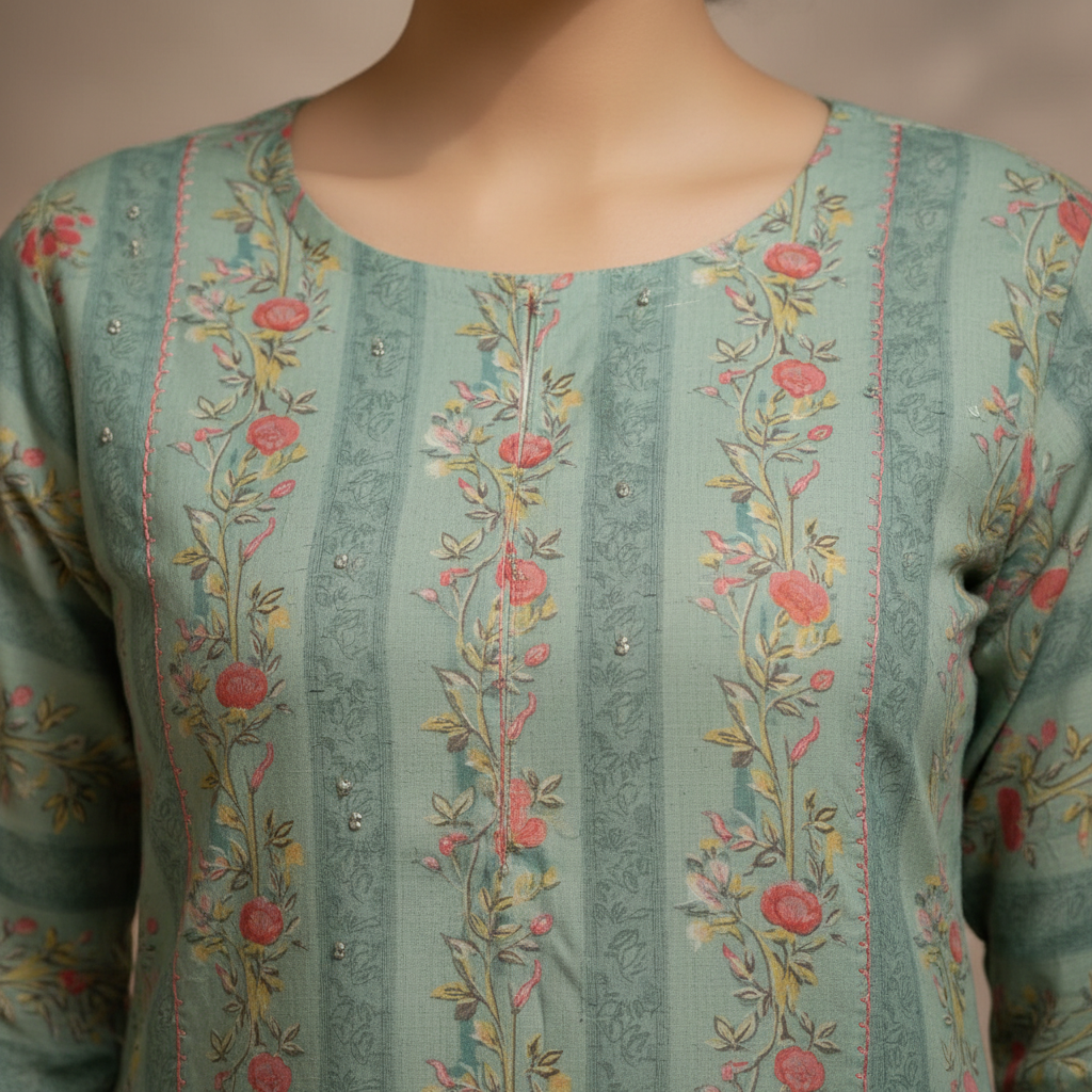 Floral print detail close-up