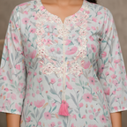 Floral print detail close-up