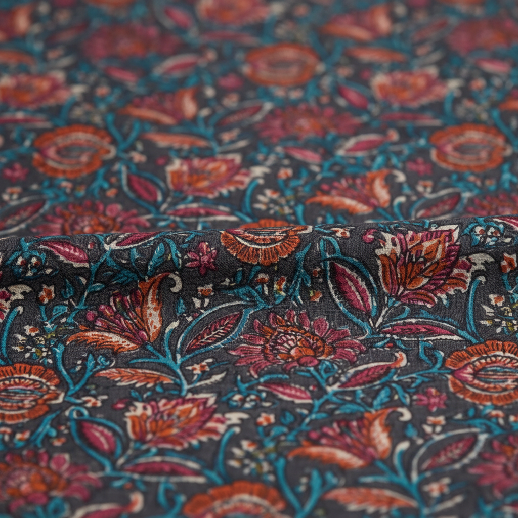 Floral print detail close-up