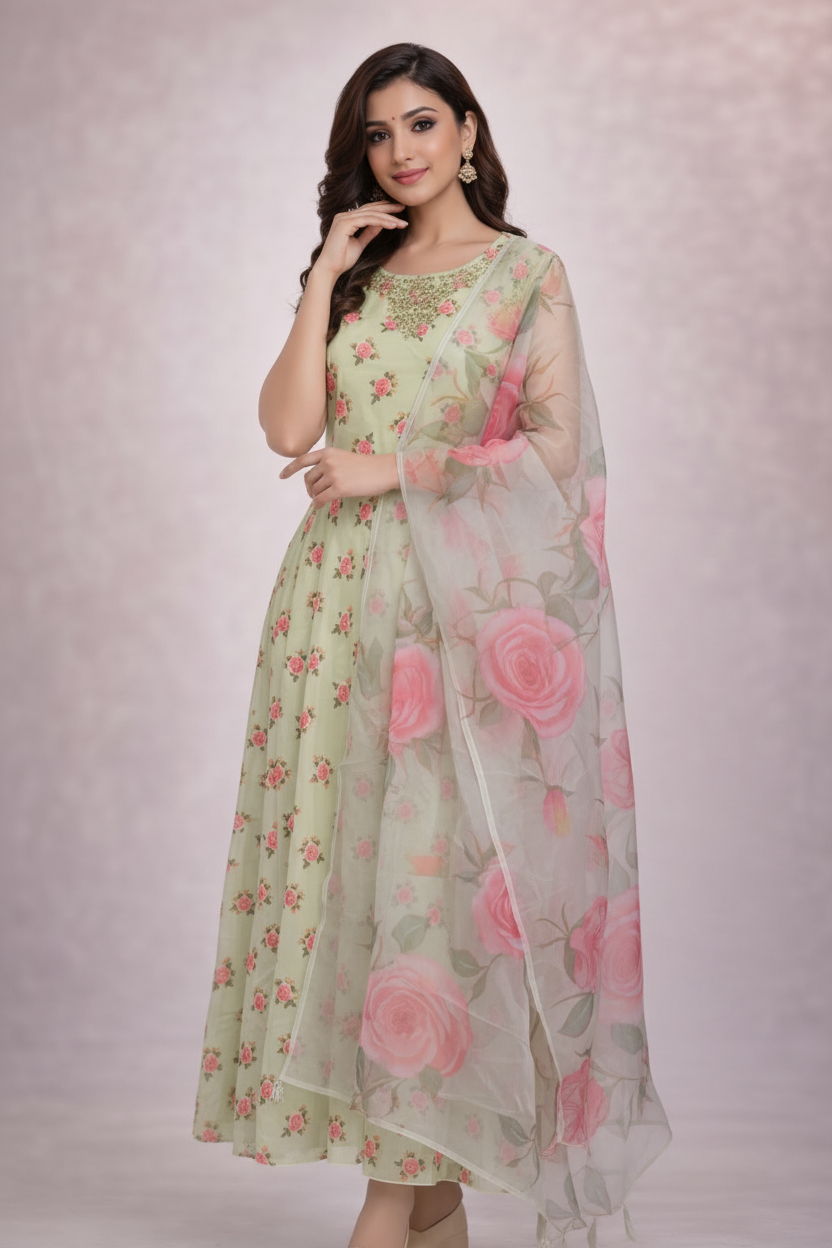 Front pose with dupatta drape