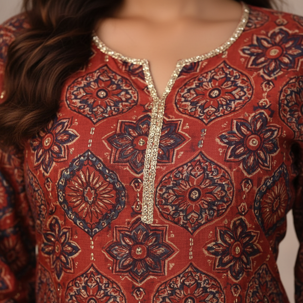 Geometric print detail close-up