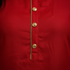 Gold trim and button detail close-up