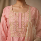 Golden embroidery detail close-up