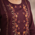 Golden embroidery detail close-up