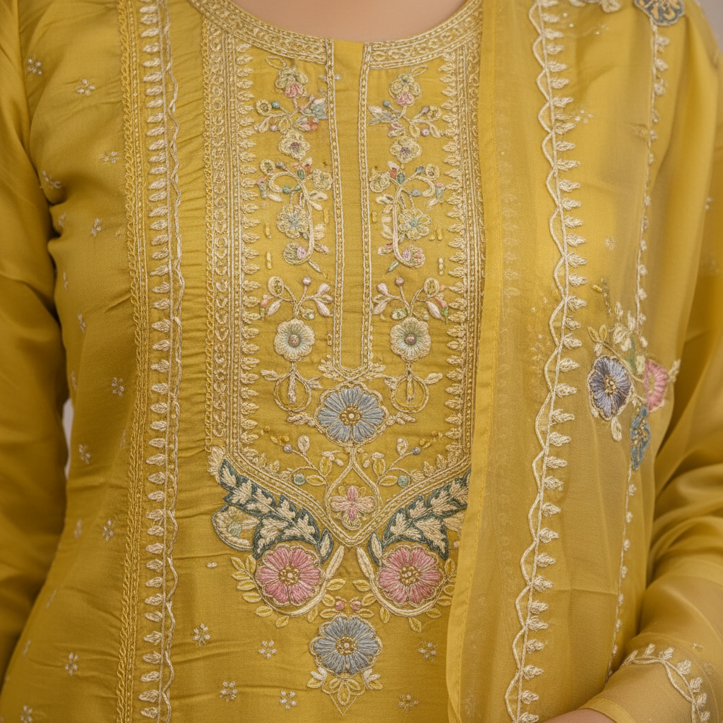 Gota patti detail close-up