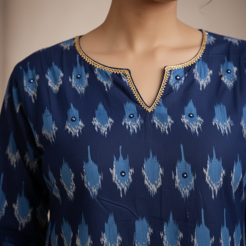 Ikat print detail close-up