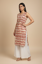 Maroon Block Print with Palazzo