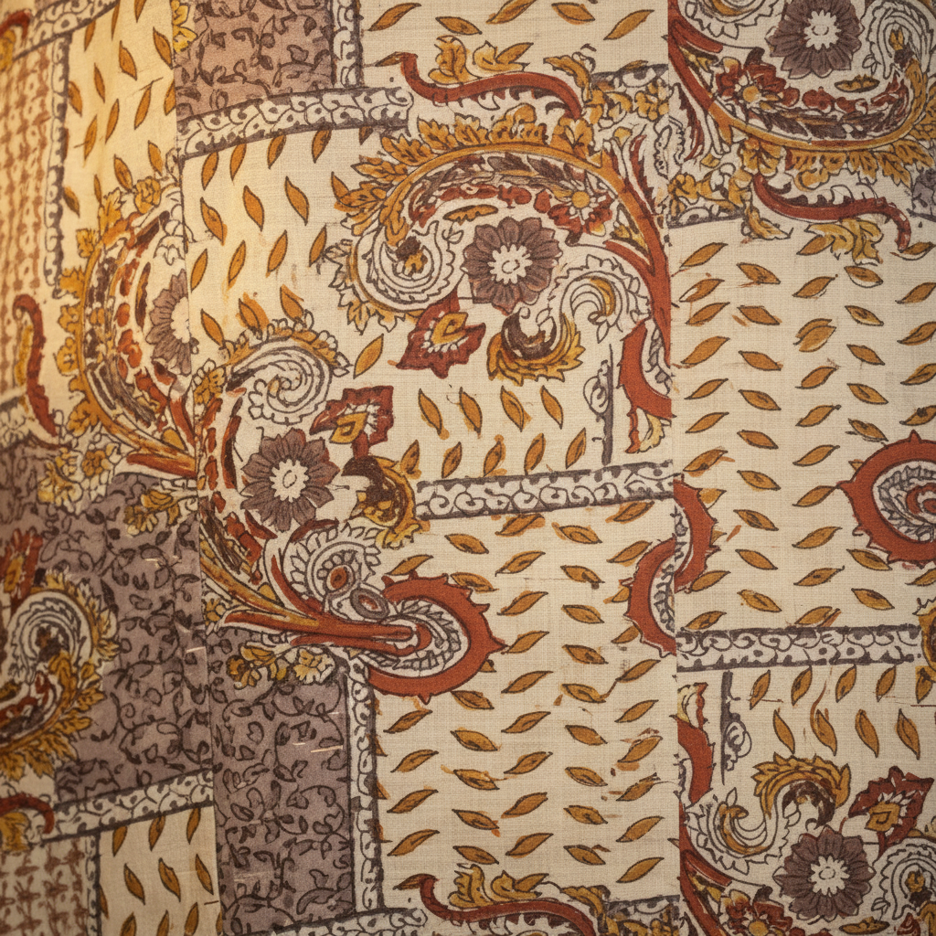 Patchwork print detail close-up